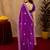 Purple soft shimmer chiffon embroidery work saree with unstitched blouse piece