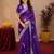 Plum soft shimmer chiffon embroidery work saree with unstitched blouse piece