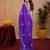 Plum soft shimmer chiffon embroidery work saree with unstitched blouse piece