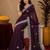 Wine soft shimmer chiffon embroidery work saree with unstitched blouse piece