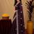 Wine soft shimmer chiffon embroidery work saree with unstitched blouse piece