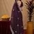 Wine soft shimmer chiffon embroidery work saree with unstitched blouse piece