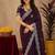 Wine soft shimmer chiffon embroidery work saree with unstitched blouse piece