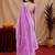 Lavender soft shimmer chiffon embroidery work saree with unstitched blouse piece