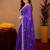 Plum soft shimmer chiffon embroidery work saree with unstitched blouse piece