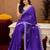 Plum soft shimmer chiffon embroidery work saree with unstitched blouse piece