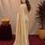 Gold soft shimmer chiffon embroidery work saree with unstitched blouse piece