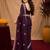 Wine soft shimmer chiffon embroidery work saree with unstitched blouse piece