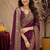 wine soft pure pethani silk blend with jari weave work saree with unstitched blouse piece