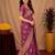 purple soft pure pethani silk blend with jari weave work saree with unstitched blouse piece