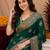 green soft pure pethani silk blend with jari weave work saree with unstitched blouse piece