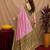pink green soft silk blend with jacquard woven work saree with unstitched blouse piece