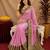 pink green soft silk blend with jacquard woven work saree with unstitched blouse piece