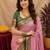 pink green soft silk blend with jacquard woven work saree with unstitched blouse piece