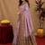 lavender  soft silk blend with jacquard woven work saree with unstitched blouse piece