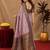 lavender  soft silk blend with jacquard woven work saree with unstitched blouse piece