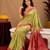 pista pink soft silk blend with jacquard woven work saree with unstitched blouse piece
