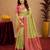 pista pink soft silk blend with jacquard woven work saree with unstitched blouse piece