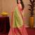 pista pink soft silk blend with jacquard woven work saree with unstitched blouse piece