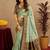 sea green soft silk blend with jacquard woven work saree with unstitched blouse piece