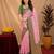 pink green soft silk blend with jacquard woven work saree with unstitched blouse piece