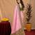 pink green soft silk blend with jacquard woven work saree with unstitched blouse piece