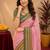 pink green soft silk blend with jacquard woven work saree with unstitched blouse piece