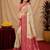 off white pink pink soft silk blend with jacquard woven work saree with unstitched blouse piece