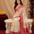 off white pink pink soft silk blend with jacquard woven work saree with unstitched blouse piece