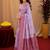 lavender soft silk blend with jacquard woven work saree with unstitched blouse piece