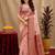 peach soft silk blend with jacquard woven work saree with unstitched blouse piece