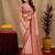 peach soft silk blend with jacquard woven work saree with unstitched blouse piece