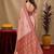 peach soft silk blend with jacquard woven work saree with unstitched blouse piece