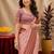peach soft silk blend with jacquard woven work saree with unstitched blouse piece