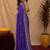 Purple orange linen digital print work saree with unstitched blouse piece