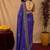 Purple orange linen digital print work saree with unstitched blouse piece