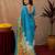 Rama linen digital print work saree with unstitched blouse piece
