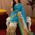 Rama linen digital print work saree with unstitched blouse piece
