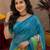 Rama linen digital print work saree with unstitched blouse piece