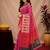 Pink green linen digital print work saree with unstitched blouse piece