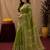 Mehendi linen digital print work saree with unstitched blouse piece
