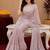 Dusty onion linen digital print work saree with unstitched blouse piece