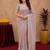 Dusty onion linen digital print work saree with unstitched blouse piece