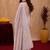 Dusty onion linen digital print work saree with unstitched blouse piece