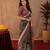 Black pink linen digital print work saree with unstitched blouse piece