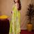 Parrot pink linen digital print work saree with unstitched blouse piece