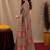 Dusty grey pink linen digital print work saree with unstitched blouse piece