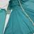 teal green color fancy embroidery sequin and cording work silk blend gown set