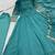 teal green color fancy embroidery sequin and cording work silk blend gown set