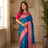 blue color intricate color thread weaving design rich weaving pallu benarasi silk blend sarees